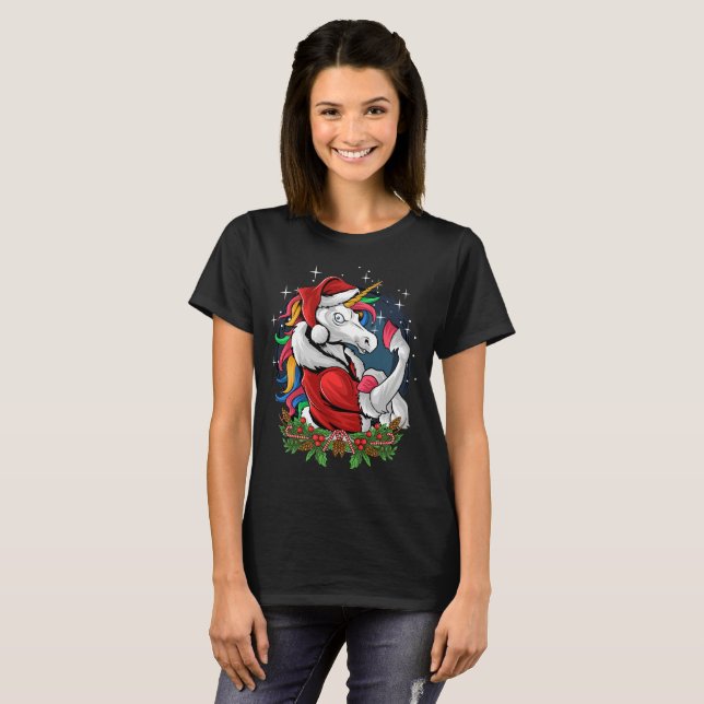 Camiseta Edgy Santa Unicorn (Anverso completo)