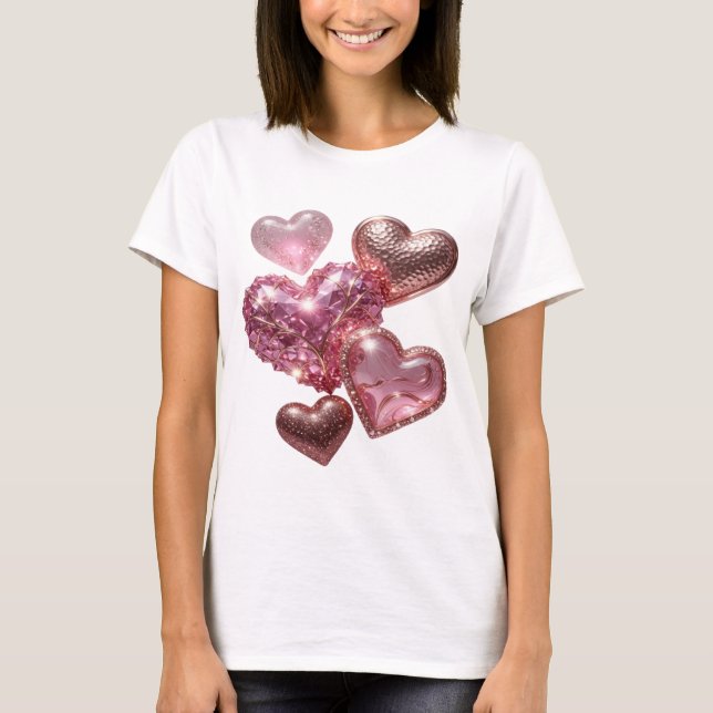 Camiseta Edgy Silver HEARTS OF LOVE Statement (Anverso)