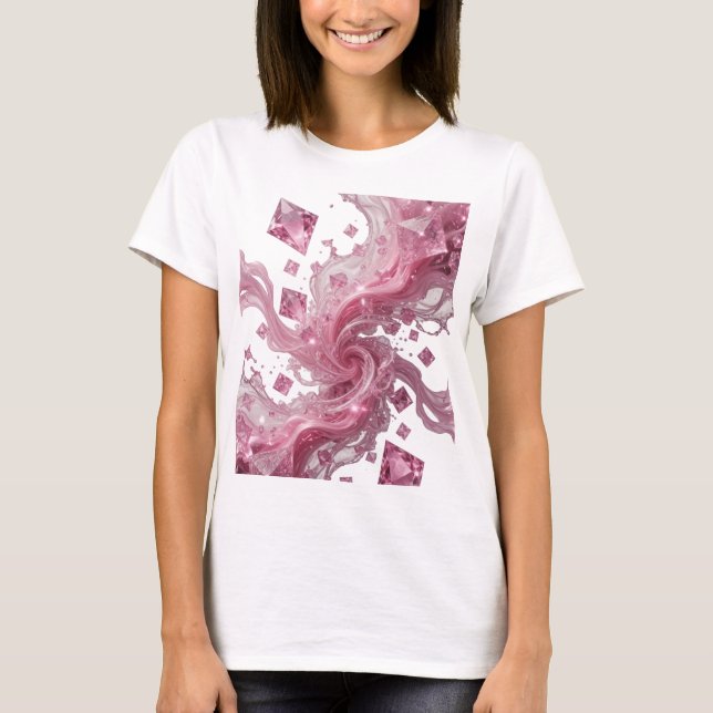 Camiseta Edgy Silver PINK CRYSTAL SPLASH Statement (Anverso)