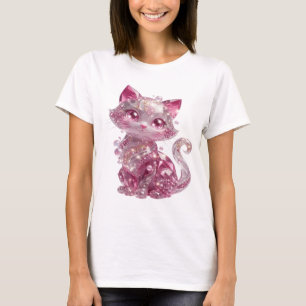 Camiseta Edgy Silver PINK DIAMOND CAT Quote