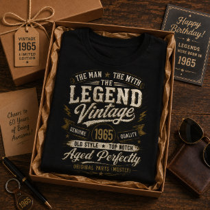 Camiseta Edición de 1965 envejecida perfectamente Cumpleaño