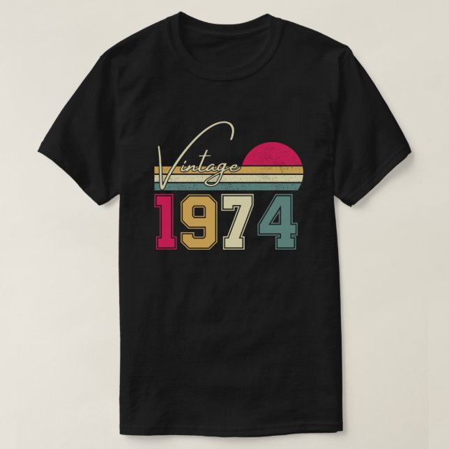 Camiseta Edición de aniversario 1974, regalo de cumpleaños  (Diseño del anverso)
