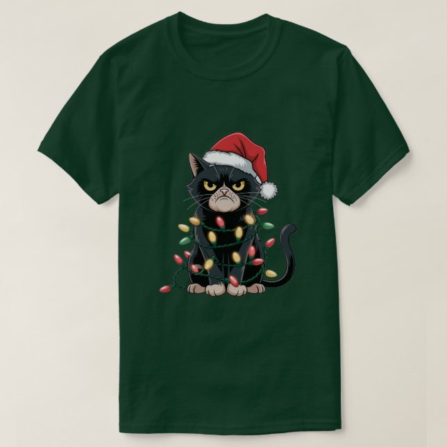 Camiseta Edición de Navidades de gato negro (Diseño del anverso)