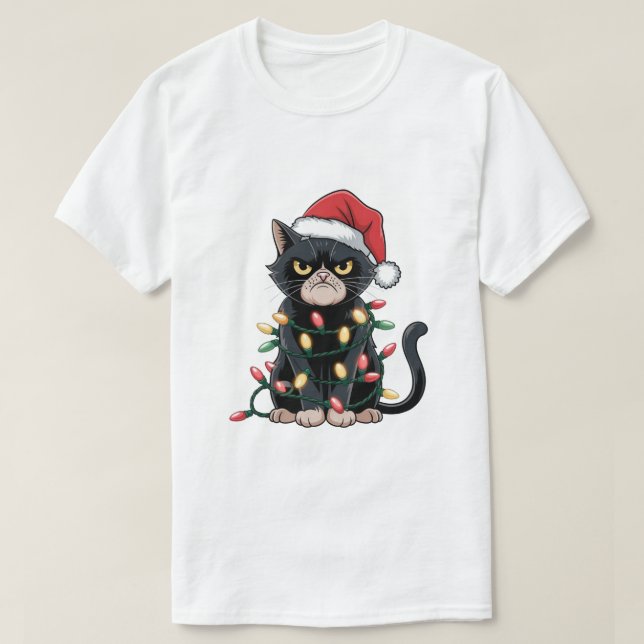 Camiseta Edición de Navidades de gato negro (Diseño del anverso)
