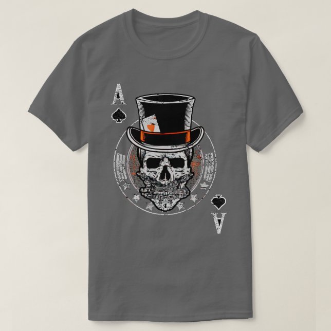 Camiseta Edición De Skull De Spades Chip De Diseño De Póque (Diseño del anverso)