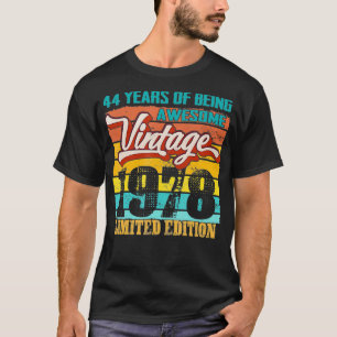 Camiseta Edición Limitada 1978 Funny 44 años de edad lindo 