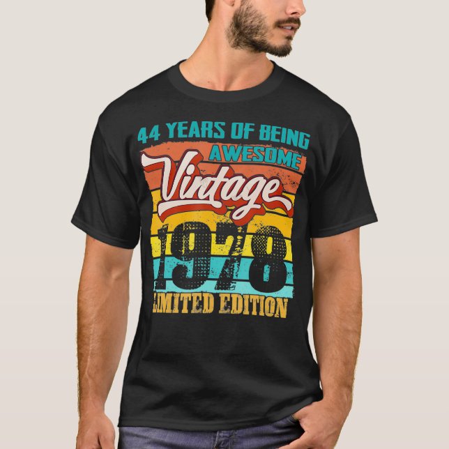 Camiseta Edición Limitada 1978 Funny 44 años de edad lindo  (Anverso)