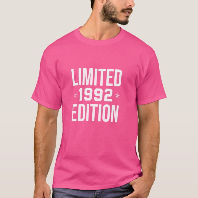 Camiseta EDICIÓN LIMITADA 1992 Gráfico sencillo de texto bl (Anverso)
