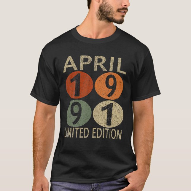Camiseta Edición Limitada Abril 1991 Cumpleaños 30 Años (Anverso)