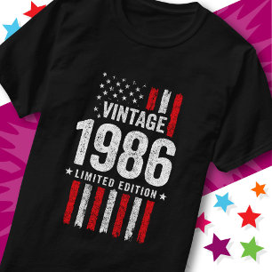 Camiseta Edición Limitada Bandera Americana Estrellas Vinta