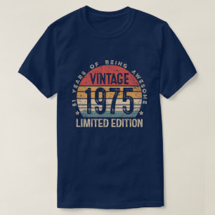 Camiseta Edición Limitada Cumpleaños 51 1975 Vintage 51 Año