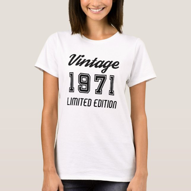 Camiseta Edición Limitada Cumpleaños Vintage 1971 (Anverso)