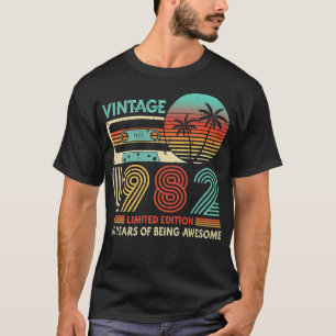 Camiseta Edición Limitada de Cassette Vintage 1982 Cumpleañ