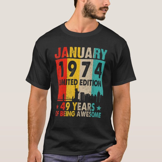 Camiseta Edición Limitada De Enero De 1974 49 Años De Awe (Anverso)
