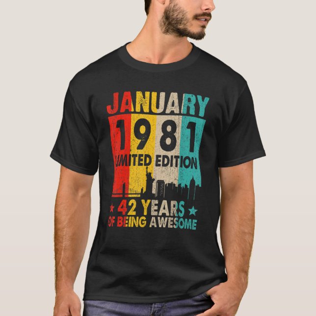 Camiseta Edición Limitada De Enero De 1981 42 Años De Awe (Anverso)