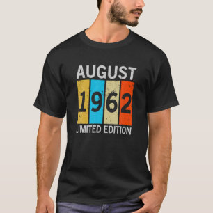 Camiseta Edición limitada de Vintage August 1962 Gracioso