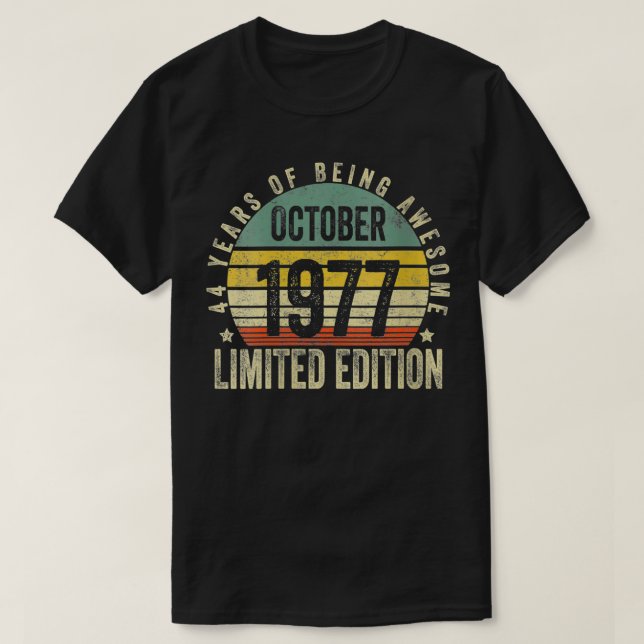 Camiseta Edición Limitada Fascinante Desde 1977 44ª Bir (Diseño del anverso)