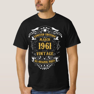 Camiseta Edición Limitada Marzo 1961 Vintage All Original P
