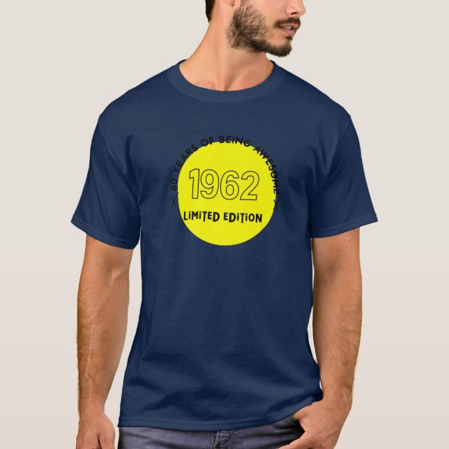 Camiseta Edición Limitada Nacida En 1962 A 60º Cumpleaños (Anverso)