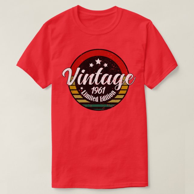 Camiseta Edición Limitada Vintage 1961 cumpleaños 62ª Birth (Diseño del anverso)