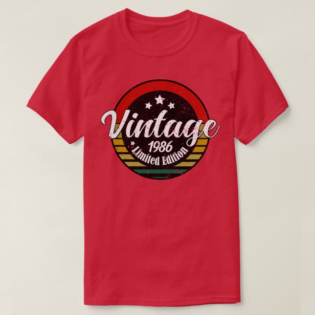 Camiseta Edición limitada Vintage 1986 cumpleaños 37th Birt (Diseño del anverso)