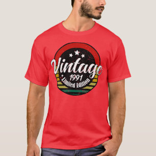 Camiseta Edición limitada Vintage 1991 cumpleaños 32th Birt