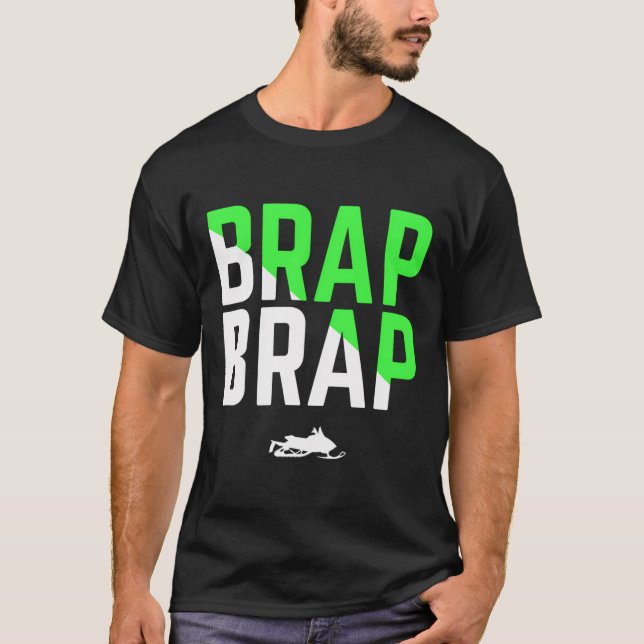 Camiseta Edición Verde con Capucha Moto de Nieve Brap Brap (Anverso)