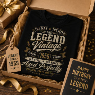 Camiseta Edición Vintage 1959 Envejecido Perfectamente Dist