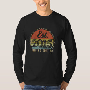 Camiseta Edición Vintage Clásica Est 2015 Nacida en 2015 Re