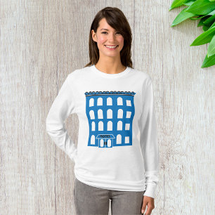 Camiseta Edificio Blue Hotel Womens Long Sleeve
