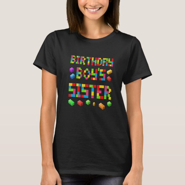 Camiseta Edificio Bric de la hermana del niño de cumpleaños (Anverso)
