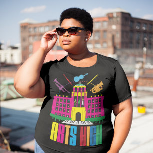 Camiseta Edificio creativo de la escuela secundaria de arte