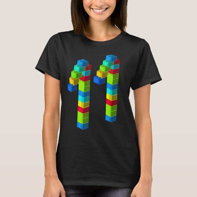 Camiseta Edificio Cute Block 11th Birthday Gift 11 Years Ol (Anverso)