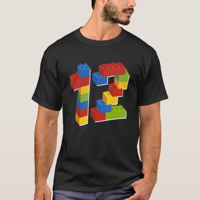 Camiseta Edificio Cute Block 12th Birthday niño de 12 años (Anverso)
