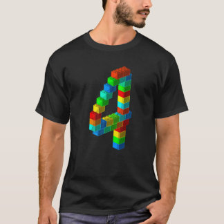 Camiseta Edificio Cute Block 4Cumpleaños Niños de 4 años