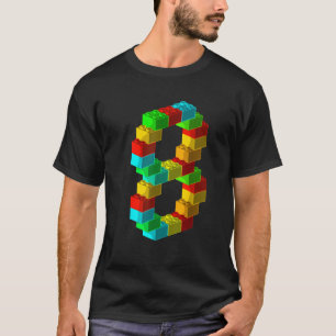 Camiseta Edificio Cute Block 8Regalo de cumpleaños 8 años