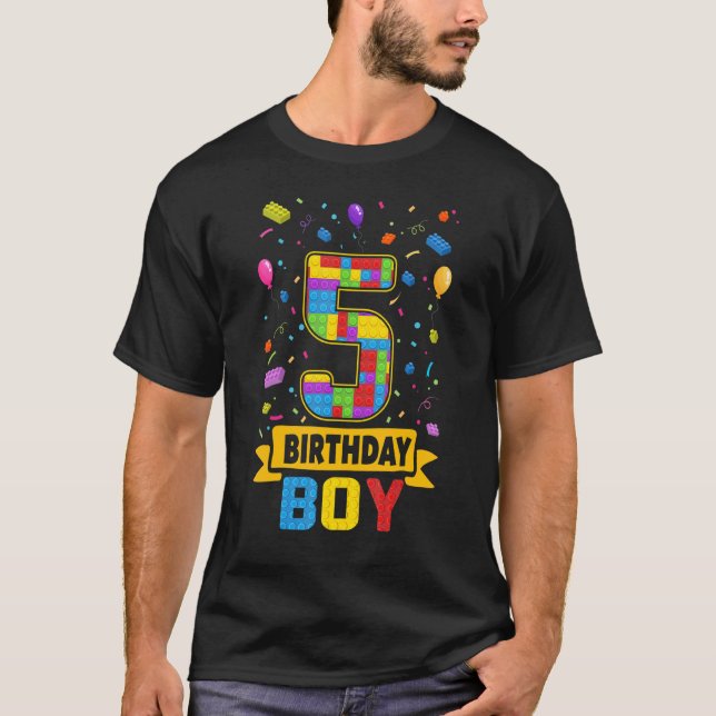 Camiseta Edificio de 5 años de edad bloquea a niño de 5 año (Anverso)