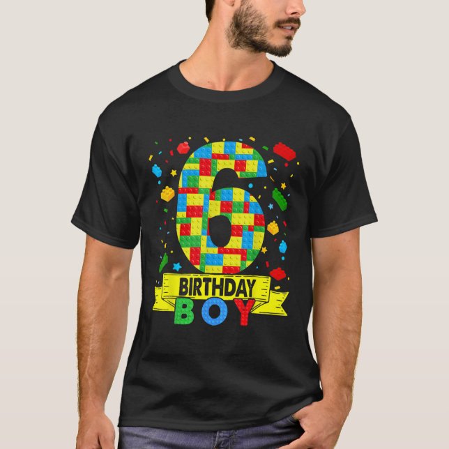 Camiseta Edificio de 6 años de edad bloquea ladrillo de niñ (Anverso)