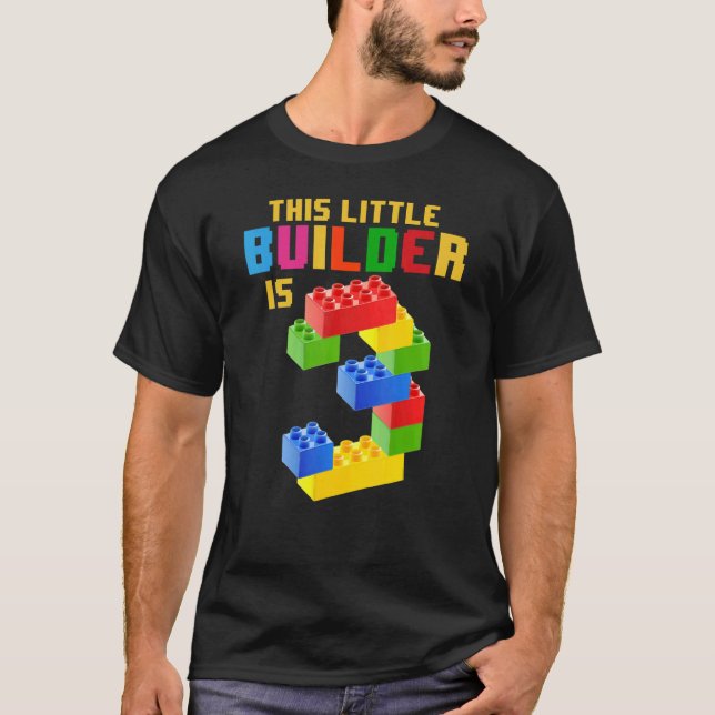 Camiseta Edificio de bloques de 3 años de edad Niños 3er ma (Anverso)