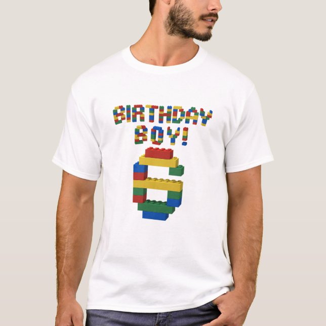 Camiseta Edificio De Bloques De Niños De 6 Años De Edad Cut (Anverso)