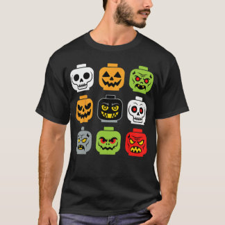 Camiseta Edificio de Halloween Ladrillo Cabeza Hombres Adul