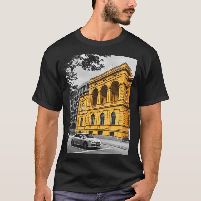 Camiseta Edificio de la ciudad amarilla fotografía Minimali (Anverso)
