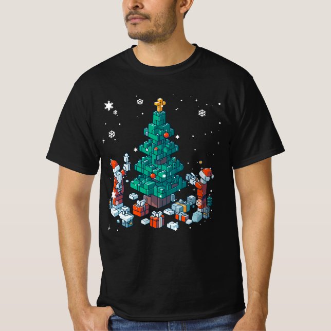 Camiseta Edificio de ladrillo en bloque Figura Mamáes navid (Anverso)