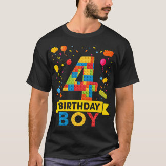 Camiseta Edificio De Niños De 4 Años De Edad Bloquea A Niño