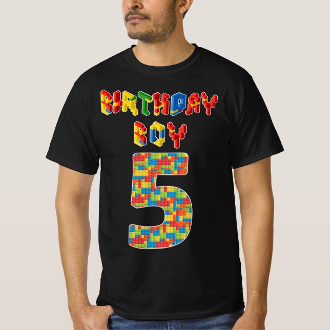Camiseta Edificio de Regalos de 5 años bloquea niños de 5 a (Anverso)