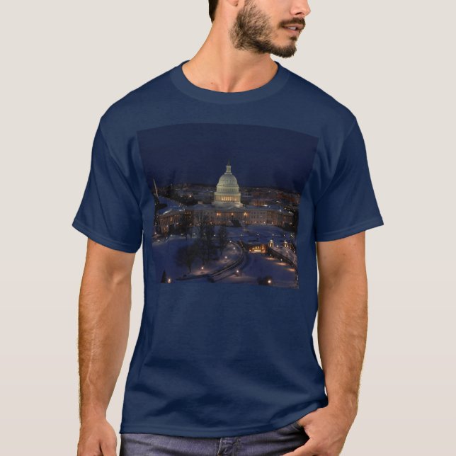 Camiseta Edificio del Capitolio de Estados Unidos de noche (Anverso)