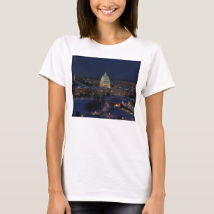 Camiseta Edificio del Capitolio de Estados Unidos de noche