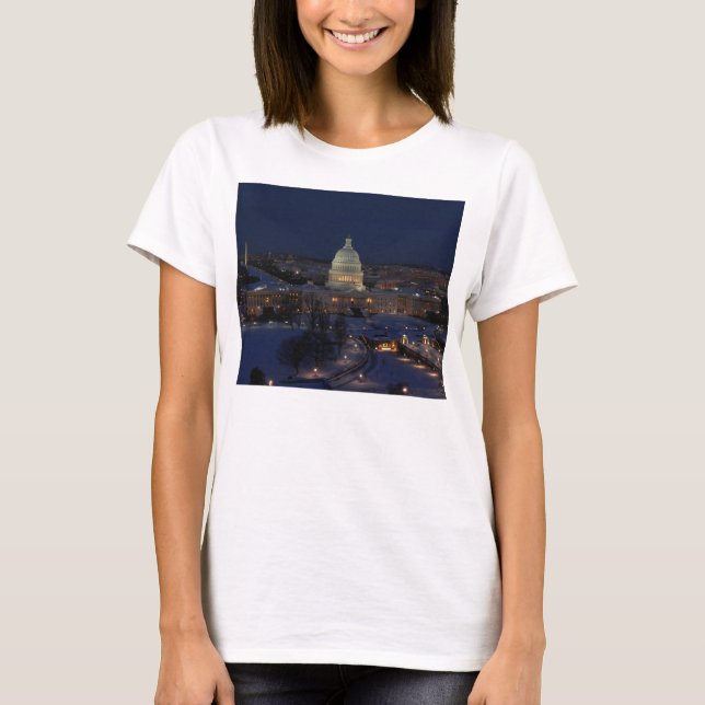 Camiseta Edificio del Capitolio de Estados Unidos de noche (Anverso)