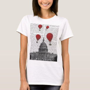 Camiseta Edificio del Capitolio de Estados Unidos y globos