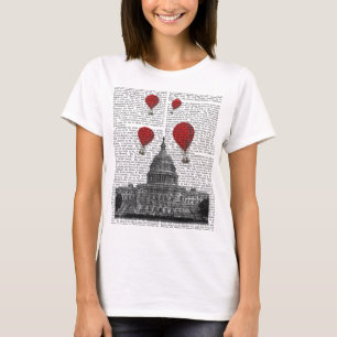 Camiseta Edificio del Capitolio de Estados Unidos y globos